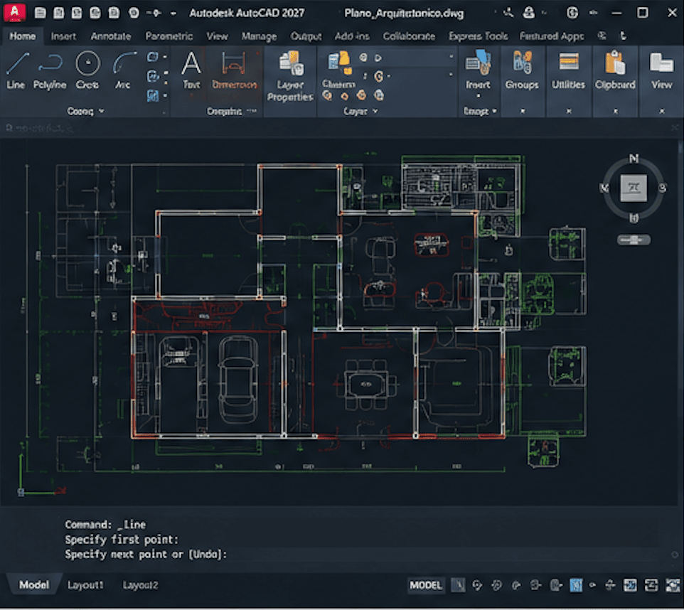Interfaz profesional AutoCAD 2027